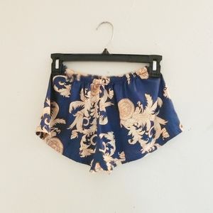 Blue & gold pattern shorts